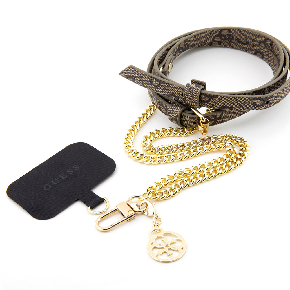 Guess Orjinal Lisanslı 4G Desenli Zincirli 4G Metal Logolu Çapraz Vücut PU Telefon Askı Kayışı Guess Orjinal Lisanslı 4G Desenli Zincirli 4G Metal Logolu Çapraz Vücut PU Telefon Askı Kayışı